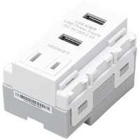 スガツネ工業 SUGATSUNE (210043969)DM3U2P2A1WT/埋込充電用USB・ACコンセント DM3U2P2A1WT 1個