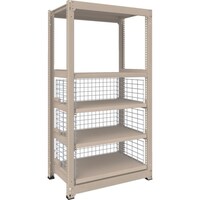 トラスコ中山 TRUSCO M3型中量棚 W900XD595XH1800 深型フェンス付スライド棚板 中間X2段・底1段付 M36363HMB1M2F25 1台