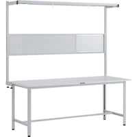 トラスコ中山 TRUSCO 軽荷重作業台(300kg)AE型 1800X600XH1948(全高) ツールハンガーフルセット付 ホワイト色 RAE1860THFSW 1台