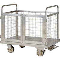 テックサス テックサス フットブレーキ付 金網付台車 スチールφ125ウレタン車 MD9060EFB 1台