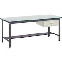 トラスコ中山 TRUSCO 中荷重作業台(500kg)AEW型 1500X900XH740 1段引出付 ダークグレー色 AEWP1590F1 1台