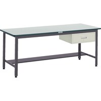 トラスコ中山 TRUSCO 中荷重作業台(500kg)AEW型 900X750XH740 1段引出付 ダークグレー色 AEWR0975F1 1台