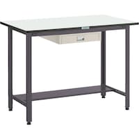 トラスコ中山 TRUSCO 中荷重立作業台(500kg)HAEW型 900X600XH885 薄型1段引出付 ダークグレー色 HAEWP0960UDC1 1台