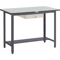 トラスコ中山 TRUSCO 中荷重立作業台(500kg)HAEW型 900X750XH885 薄型1段引出付 ダークグレー色 HAEWR0975UDC1 1台