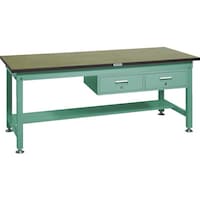 トラスコ中山 TRUSCO 中荷重作業台(1200kg)HW型 1200X900XH740 2列引出付 グリーン色 緑 RHW1209FL2 1台