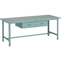 トラスコ中山 TRUSCO 軽荷重作業台(300kg)AE型 1800X750XH740 2列引出し付 グリーン色 SAE1800FL2 1台