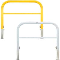 カネソウ カネソウ 車止め アーチ型 横バー付 スチール製 焼付塗装 脱着式 鋳鉄製蓋 鍵付 Yシリーズ YBW6H30HDLW 1本