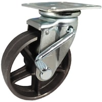 ヨドノ ヨドノ 鋳鉄車輪(ベアリングなし) プレス製自在金具 ストッパー付 車輪径130mm CAWJB130 1個