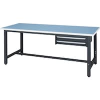 ダイシン DAISHIN ロンリューム天板作業台 天板ライトグレー色 2段引出付き WZR18752 1台