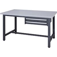 ダイシン DAISHIN スチール天板作業台 天板ライトグレー色 2段引出付き WZS12752 1台