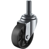 ユーエイキャスター ユーエイ ねじ込み式 自在 キャスター 黒ナイロン 車輪径65mm Sタイプ ST型 ネジ寸法M12×35ピッチ1.75 ST65BNM1235 1個