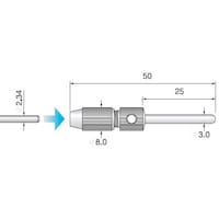 アルゴファイルジ アルゴファイル シャンクアダプター Φ3mm軸X50L ( Φ2.34) MR201 1本