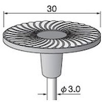 アルゴファイルジ アルゴファイル アングルゴム砥石ディスク軸付#180イエロー Φ3.0軸 AT563 1Pk(3本)