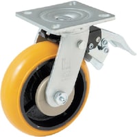 オーエッチ工業 OH 24番キャスター 自在車(ブレーキ付) ハイパーウレタン車輪付 φ125mm 24YUB125 1個