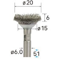 ナカニシ ナカニシ ステンレスブラシ ベベル φ20×6×軸φ6 線φ0.15 52131 1本