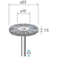 ナカニシ ナカニシ 砥粒入りナイロンブラシ 5本入 ホイール型 φ23×1.5×軸φ3 線φ0.4 #180 50811 1Pk(5本)