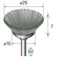 ナカニシ ナカニシ 砥粒入りナイロンブラシ 5本入 ベベル型 φ25×7×軸φ3 線φ0.4 #180 50835 1Pk(5本)