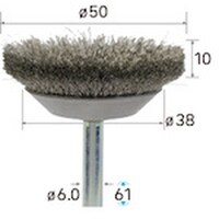 ナカニシ ナカニシ ステンレスブラシ ベベル φ50×10×軸φ6 線φ0.15 52134 1本
