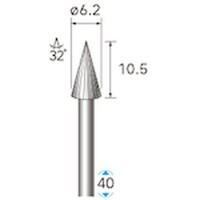 ナカニシ ナカニシ ハイスピード鋼カッター テーパー型 φ6.2×10.5×軸φ3 32° 31143 1本