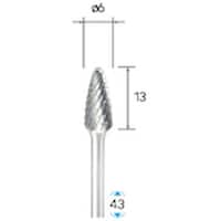 ナカニシ ナカニシ クロスチップブレーカ超硬カッター 砲弾型 φ6×13×軸φ3 25146 1本