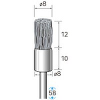 ナカニシ ナカニシ 砥粒入りナイロンブラシ 5本入 エンド型 φ8×12×軸φ3 線φ0.4 #240 50826 1Pk(5本)
