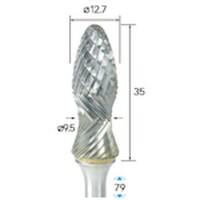 ナカニシ ナカニシ ひょうたん型超硬カッター φ12.7×35×軸φ6 24916 1本