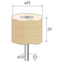 ナカニシ ナカニシ 人口皮革バフ 特厚 3本入 φ25×20×軸φ3 53768 1Pk(3本)