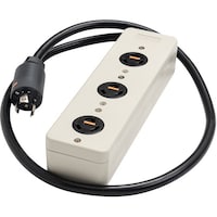 明工社 明工 接地2P20A引掛マルチタップ L6‐20 3コ口 L6‐20P付 VCTケーブル 3m MR7699W8TL3 1個