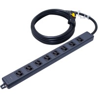 明工社 明工 横形OA用抜け止め接地タップ8コ口 ランプ、マグネット付 VCT3mハーネスプラグ付 黒 MR7908NT3BBB 1個