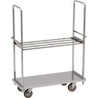 テックサス テックサス オールステンレス棚台車 1220×505 SUSφ150ウレタン車 フラットバー棚1段 TD1250DBT1 1台