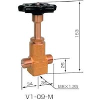 ヤマト産業 YAMATO ネックバルブ 真鍮製 V109M 低温用中軸ストレート弁 V109M 1個