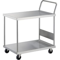 トラスコ中山 TRUSCO ステンレス台車 オールステン台車 900X600 片袖2段 帯電防止U車輪 ハンドル高さ1050 AS22H100TBU 1台