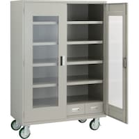 トラスコ中山 TRUSCO スーパーヘビーキャビネット 窓・引出4個付 キャスター付 SHC604MC4SA 1台