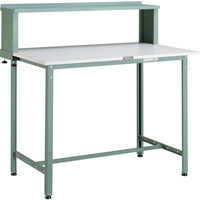 トラスコ中山 TRUSCO 軽荷重立作業台(300kg)HAE型 1200X750XH1204(全高) 上棚付 グリーン色 HAE1200YURB 1台