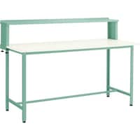 トラスコ中山 TRUSCO 軽荷重立作業台(300kg)HAE型 1800X750XH1204(全高) 上棚付 グリーン色 HAE1800YURB 1台