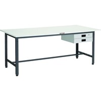 トラスコ中山 TRUSCO 軽荷重作業台(400kg)LEW型 1500X750XH740 薄型2段引出付 ダークグレー色 LEWP1500UDK2 1台