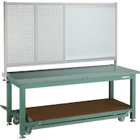 トラスコ中山 TRUSCO 重荷重作業台移動式(3000kg)TWC型 1800X750XH1740(全高) 前パネル付 グリーン色 STWC1800P1 1台