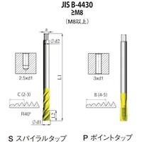 CARMEX NOGA JIS B4430 一般用スパイラルタップ M14x2.0 XT5 SJ4CM14X2.0H45X 1本