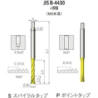 CARMEX NOGA JIS B4430 一般用スパイラルタップ M3x0.5 XT5 SJ4CM3X0.5H25XT 1本