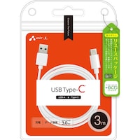 エアージェイ airJ タイプCケーブル3M UCJET3MWH 1個