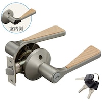 マツ六 ECLE リフォーム用レバーハンドル錠 鍵付間仕切錠(鍵付個室用) ハイブリッド Nシルバー色 7010025 7010025 1組