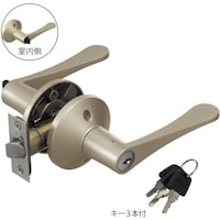 マツ六 ECLE リフォーム用レバーハンドル錠 鍵付間仕切錠(鍵付個室用) シルバー色 7010170 7010170 1組