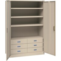 トラスコ中山 TRUSCO スーパーヘビーキャビネット 1200X600 3枚棚・引出大6個 SHC603M6L 1台