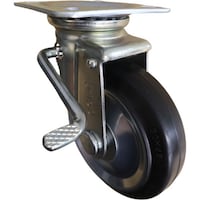 ヨドノ ヨドノ プレス製自在金具 左ブレーキ付 黒ゴム車 WJBL200 1個