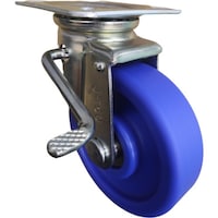 ヨドノ ヨドノ キャスター MCナイロン車輪(ベアリング入)プレス製自在金具左ブレーキ付 許容荷重176daN MCVBJBL100 1個