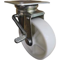 ヨドノ ヨドノ ナイロン車輪(ベアリング無)プレス製自在車左ブレーキ付 許容荷重245daN PJBL150 1個