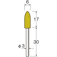 リューター リューター 軸付セラミックゴム砥石(ブルーセラミックゴム砥石) R2424 1袋(5本)
