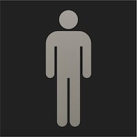 ヒカリ 光 キャリエーター アルミアルマイト仕上げ 男性マーク 黒 LA6311 1枚