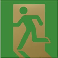 ヒカリ 光 キャリエーター ステンレスチタンゴールド 非常口 TG33132 1枚