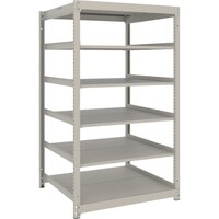トラスコ中山 TRUSCO スチールラック 薄板ラック(棚板分割タイプ、耐荷重100Kg)1200×595×H1500 6段単体 ネオグレー UL5466 1台